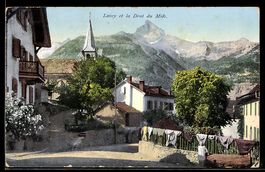 AK Lavey, Vue sur l`Eglise et Dent du Midi